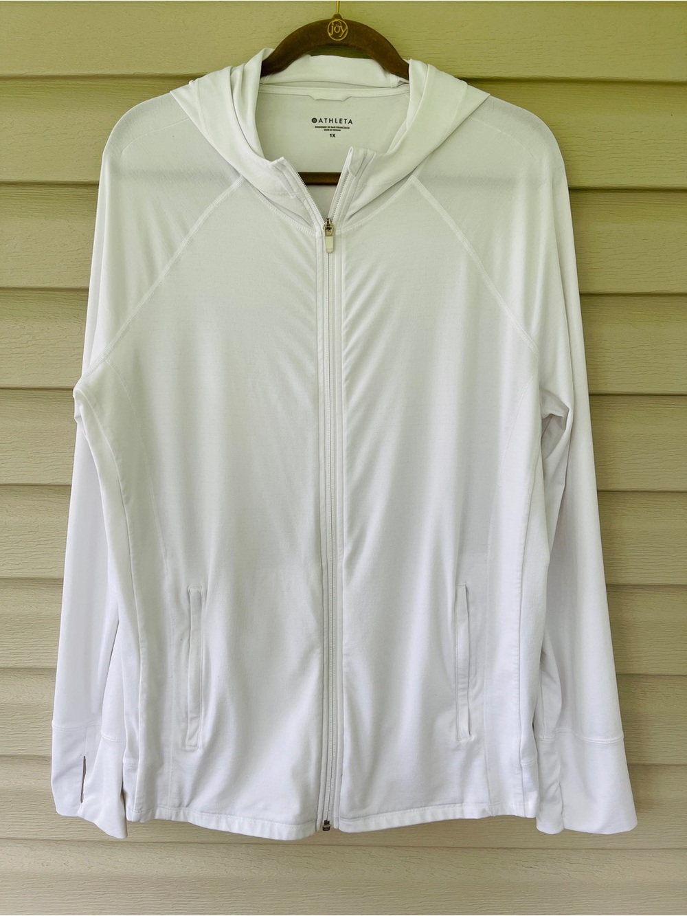 Athleta White Full-Zip Hoodie Size 1X